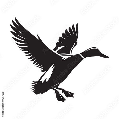 Flying Duck Silhouette Vector Illustration Wildlife and Nature Enthusiasts