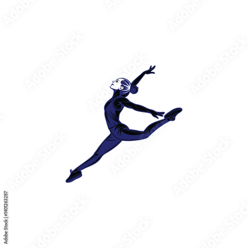 Dynamic Gymnast Silhouette Logo