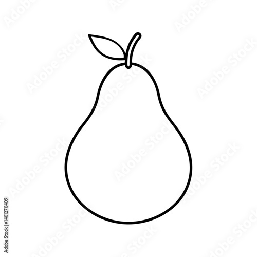pear fruit line art isolated on white