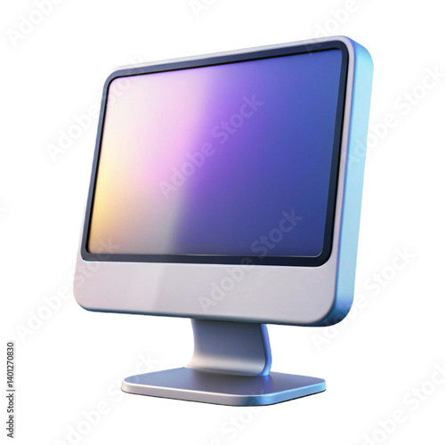 modern realistic computer monitor. 3d rendering isolated on white background. 