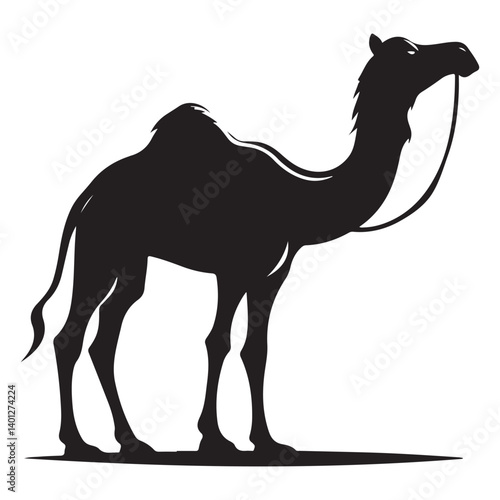 Silhouette of majestic camel vector art illustration for transportation