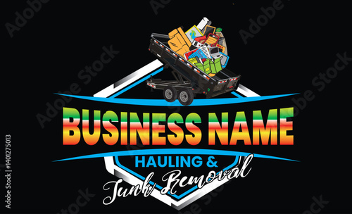 Junk removal logo, Hauling logo, Dumpster logo, trash logo design, Dumpster vector design