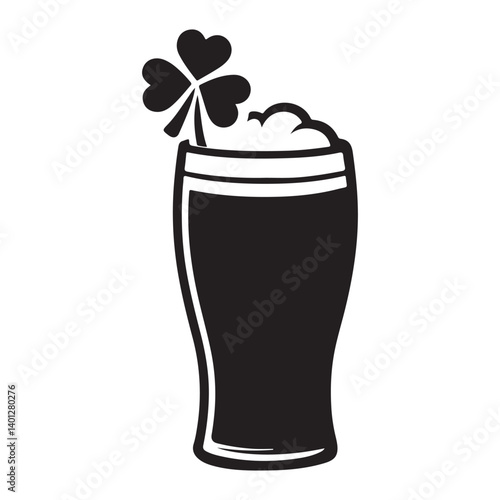 Vector illustration of a pint of stout beer for celebration