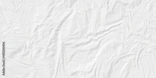 White crumpled paper Blank white crumpled and creased paper poster.