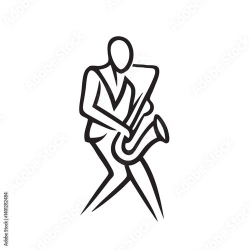 abstract vector illustration of a jazz musician 