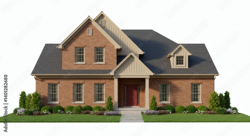 3D model of house isolated on white background - house inspiration 3D model of house isolated on white background - house inspiration