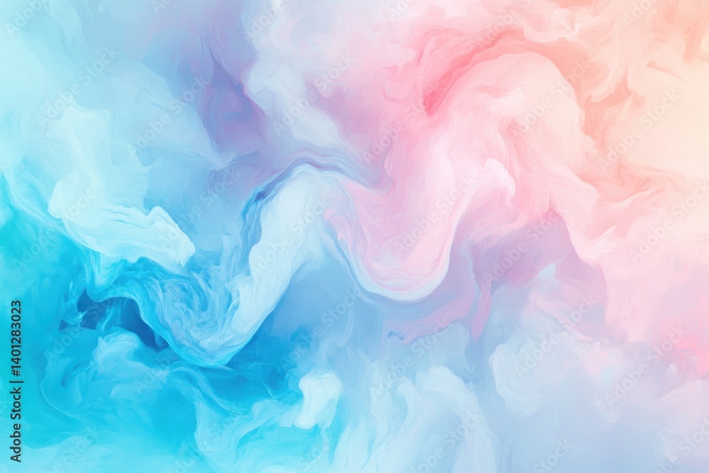Soft pastel swirls blending blues pinks and peach in a dreamy watercolor wash Soft pastel swirls blending blues pinks and peach in a dreamy watercolor wash