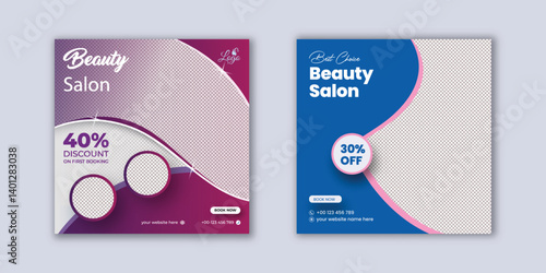 Beauty and spa salon social media post banner ad and skin care Center website banner ads design suitable for Makeup Social media post Banner Square Flyer Template Design