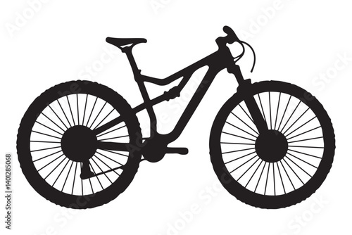 Explore the Thrill of Mountain Biking With This Silhouette Illustration