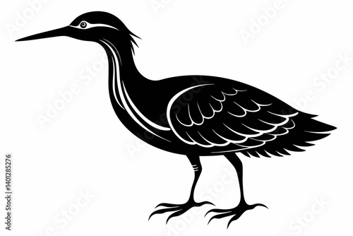 american bittern sihouette black vector