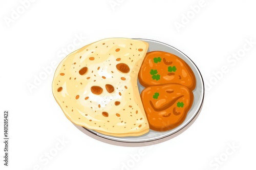 Delicious Roti Canai with Curry