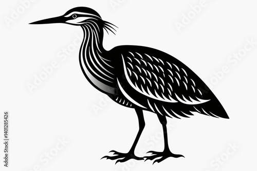 american bittern sihouette black vector