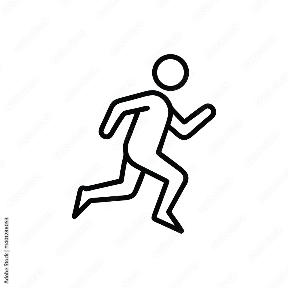 Running Man Outline Vector Illustration For Fitness Sport And Healthcare Themes In Minimalist Style Running Man Outline Vector Illustration For Fitness Sport And Healthcare Themes In Minimalist Style