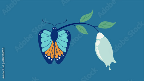 Butterfly Emergence A butterfly emerging from a chrysalis symbolizing transformation and growth that comes with letting go of grudges.