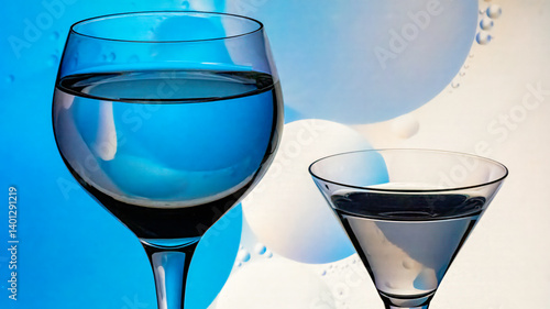 two glasses with creative background