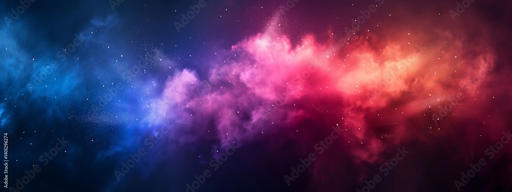 Cosmic cloudscape with vibrant hues and scattered stars, a captivating space art Cosmic cloudscape with vibrant hues and scattered stars, a captivating space art