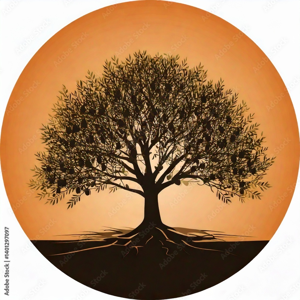 Tree of Life Button Icon Design