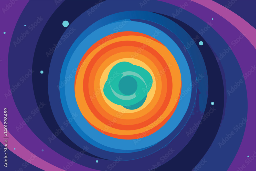 vibrant space vortex with energy spiral vector illustration vibrant space vortex with energy spiral vector illustration