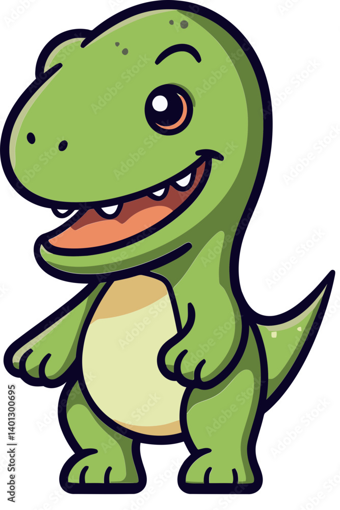 Naklejka premium Dinosaur with Epic Sunset Dinosaur in Prehistoric Desert