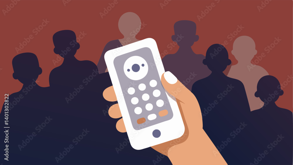 TV Remote Control A closeup of a persons hand holding a TV remote with channels showing predominantly white characters while the headshots of diverse characters are