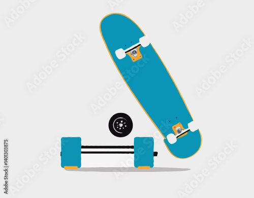 Icône de skateboard. Symbole de planche à roulettes. Concept de sport extrême. Illustration vectorielle