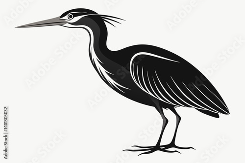 american bittern sihouette black vector