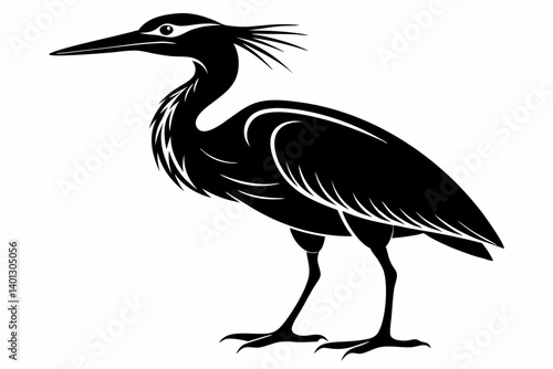 american bittern sihouette black vector