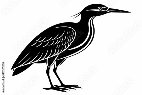 american bittern sihouette black vector