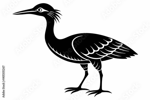 american bittern sihouette black vector