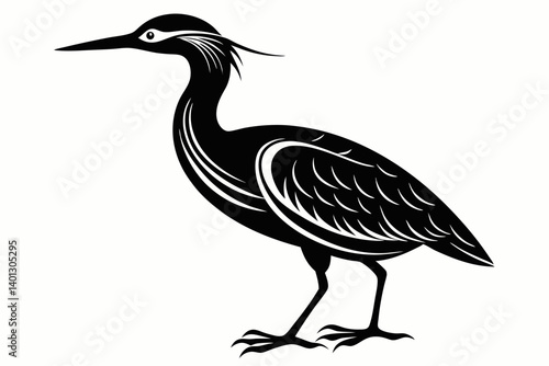 american bittern sihouette black vector