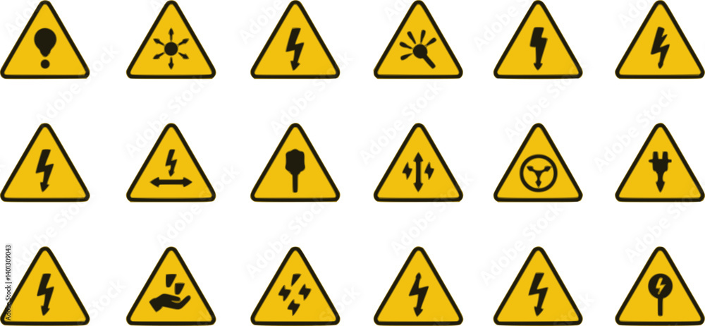 set of Attention sign icon set. Danger warning icon. Yellow triangle warning sign Flat Icon Solid style. Vector illustration.
set of Attention sign icon set. Danger warning icon. Yellow triangle warning sign Flat Icon Solid style. Vector illustration.