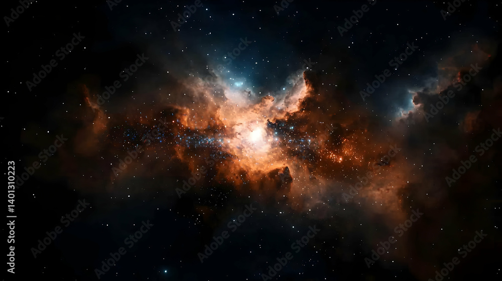 Fototapeta premium Colorful Starry Nebula In Deep Space