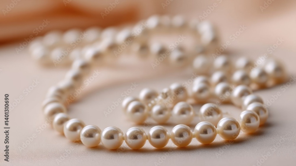 Gleaming pearl necklace close up. Gleaming pearl necklace close up.