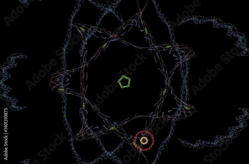 Abstract fractal image on the black background