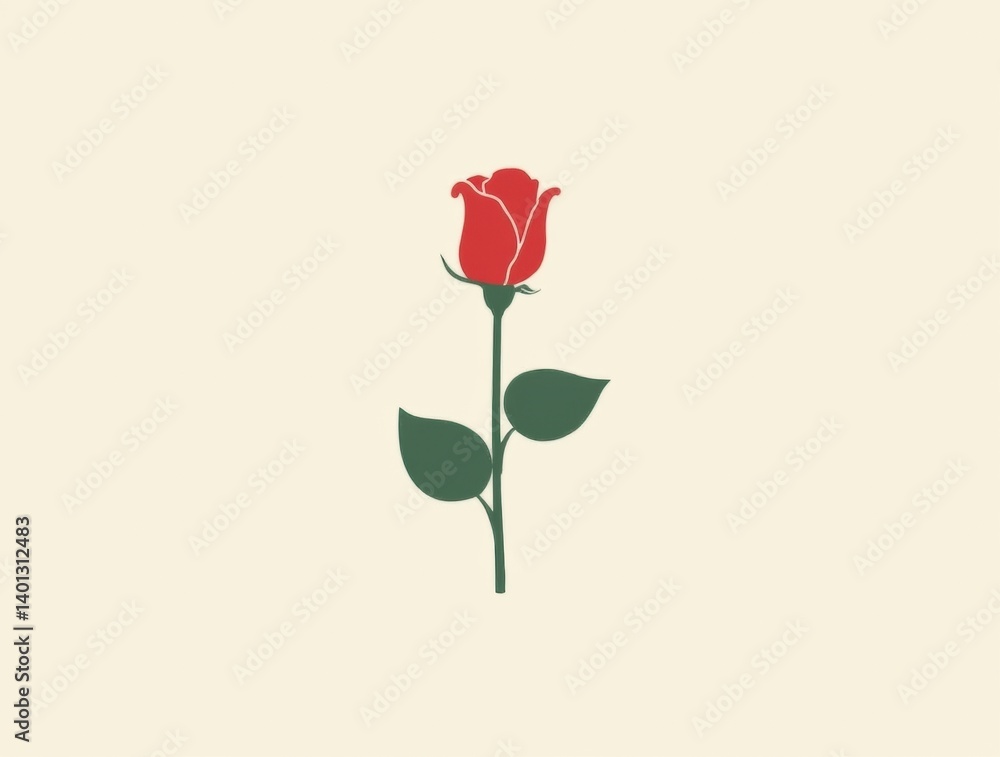 Fototapeta premium A minimalist representation of a single rose with a subtle background, symbolizing the essence of the Portland Rose Festival.