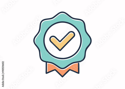 Verified Badge Ribbon seclusion line icon. Equity culture sign. Gender diversity symbol. 