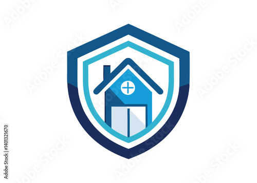 Symbol of home security padlock home logo design