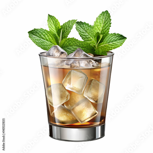 glass of ice tea with mint