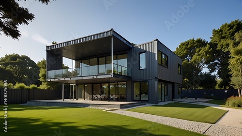 A modern shipping container home Luxury container big house