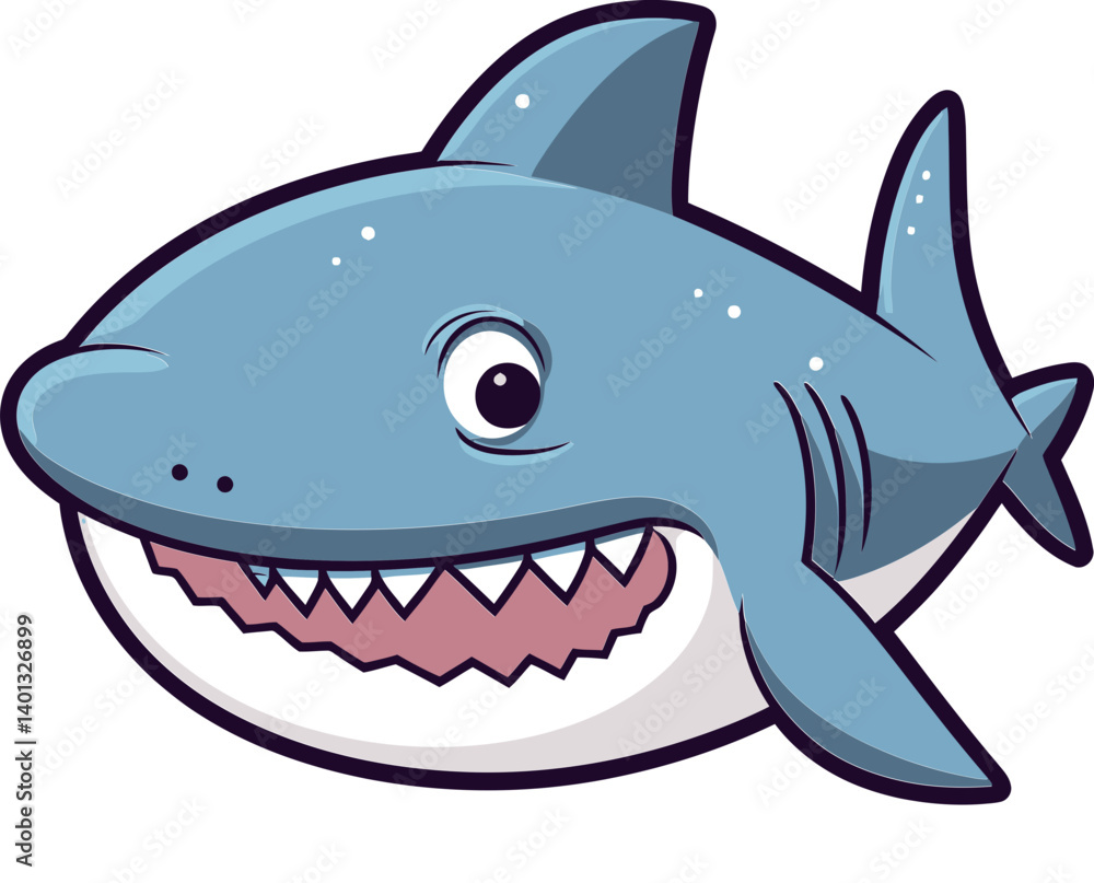 Shark with Cartoony Look Shark Fin Out of Water Shark with Cartoony Look Shark Fin Out of Water