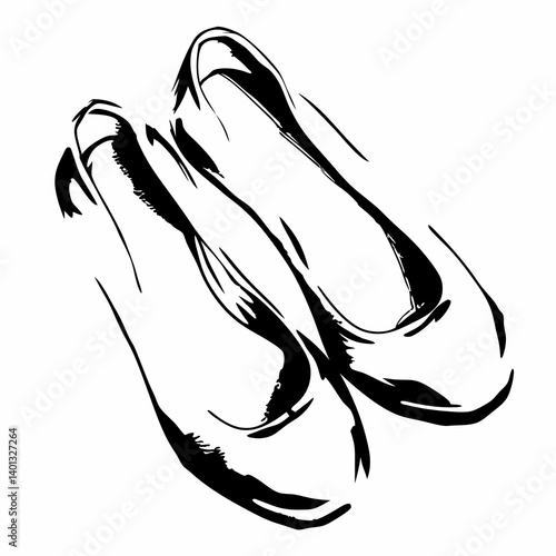 Stylish ballet flats on a white background  