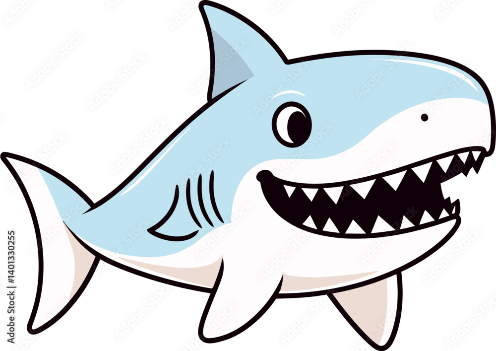 Shark Design with Wide Teeth Shark Swimming Near Coral Reefs Shark Design with Wide Teeth Shark Swimming Near Coral Reefs