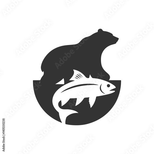  bear fisher vector silhouette logo design