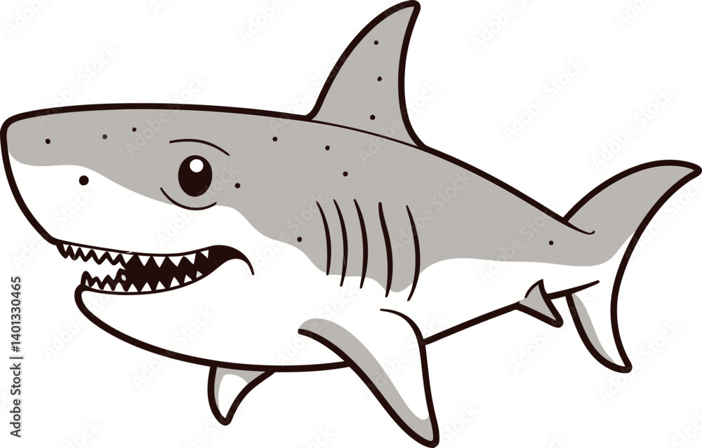 Obraz premium Shark Illustration for T-shirt Printing Shark Design with Bold Tail