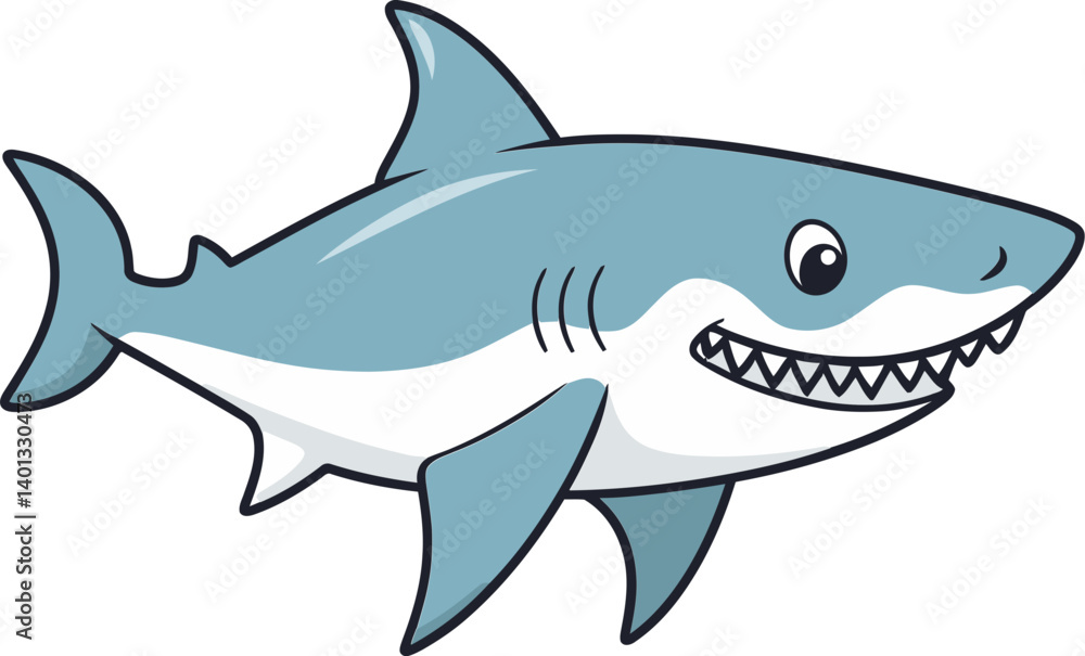 Obraz premium Shark Design with Bold Tail Shark with Dorsal Fin Raised