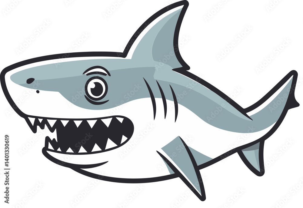 Shark Swimming Through Coral Shark with Scary Teeth SVG Shark Swimming Through Coral Shark with Scary Teeth SVG