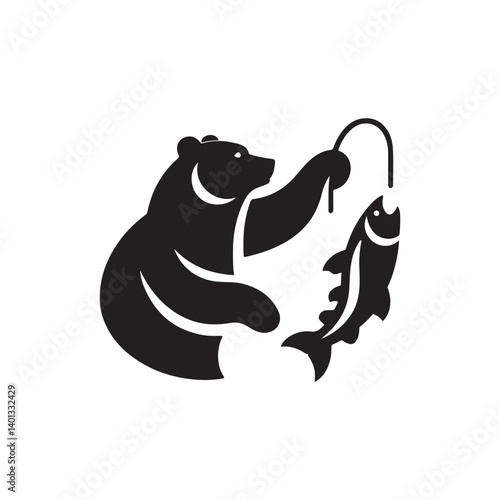  bear fisher vector silhouette logo design