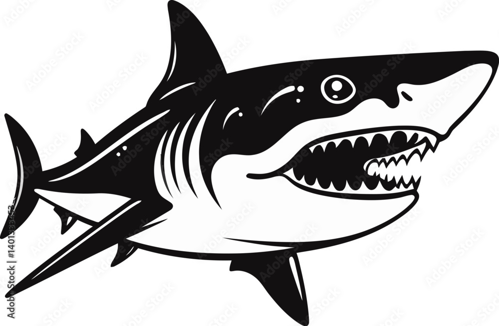 Fototapeta premium Shark for Coastal Protection Projects Shark Design for Ocean Lovers