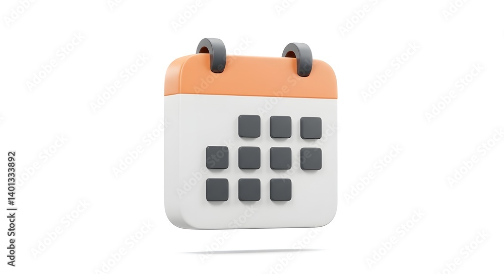 A cheerful, minimalist calendar icon, ready to schedule your important events, showcasing a clean, modern design with soft peach and grey tones. A cheerful, minimalist calendar icon, ready to schedule your important events, showcasing a clean, modern design with soft peach and grey tones.