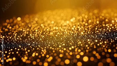 Elegant 4K Flow of Golden Particles Evoking Oscar-Level Luxury